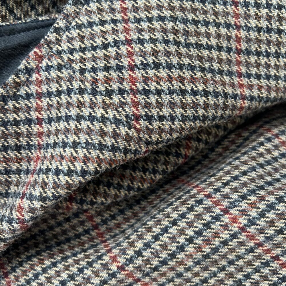 Vintage Tweed Wool Column Midi Maxi Skirt High Rise Preppy Dark Light Academia - Picture 7 of 10